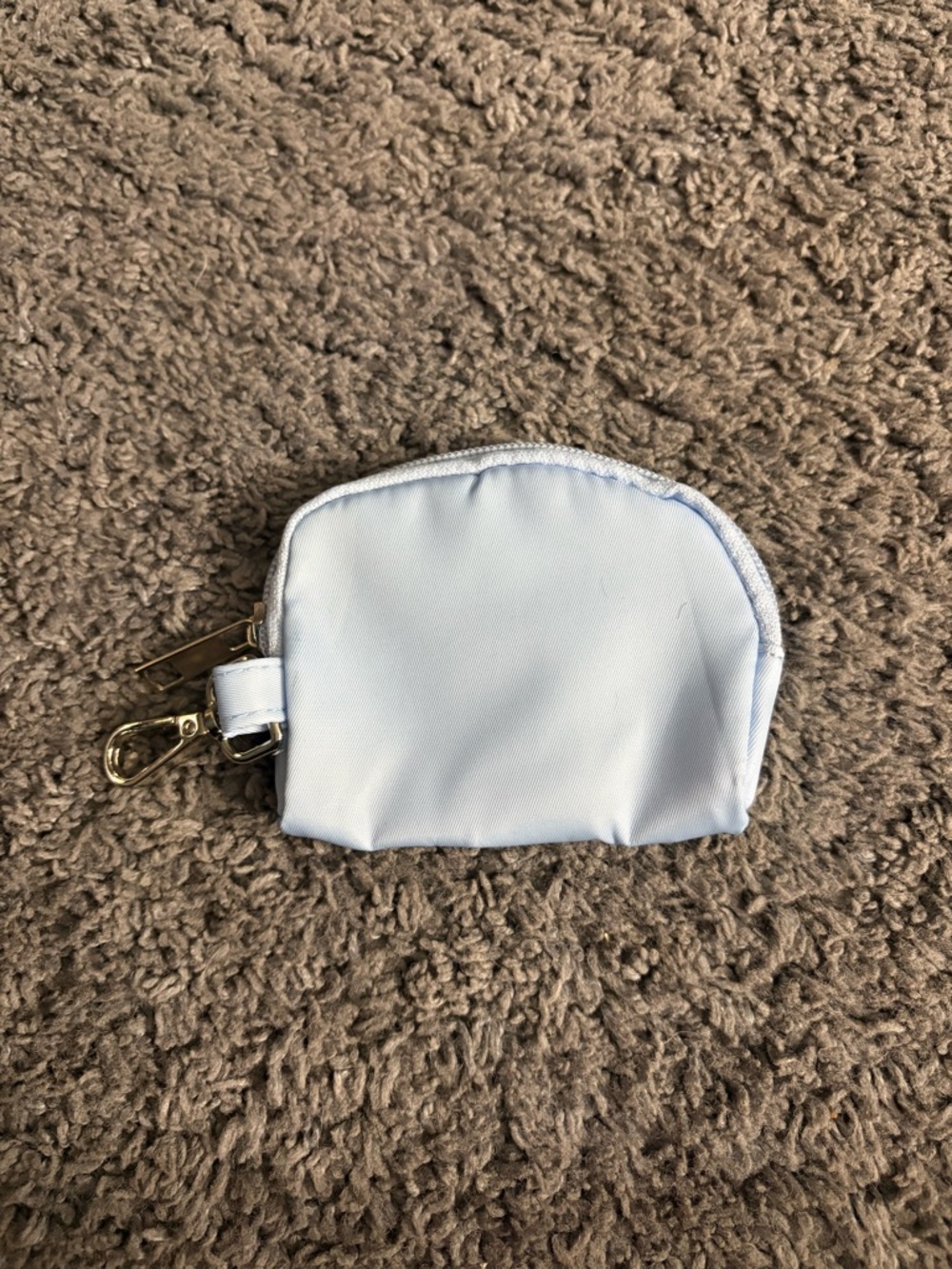 NWOT baby blue colored zipper pouch keychain wallet